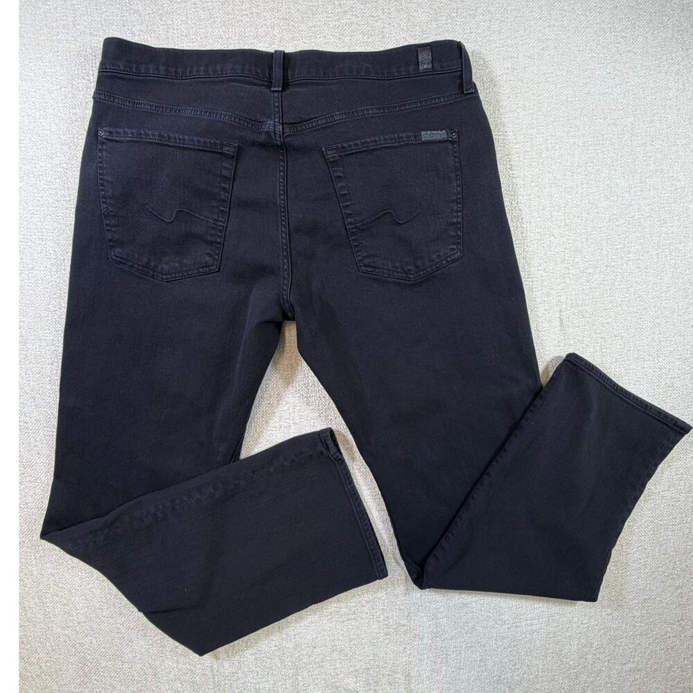 7 For All Mankind Men's Black 36 Austyn Luxe Performance Straight Leg Jeans Fit - Picture 2 of 11